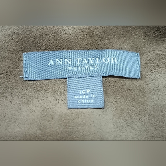 ANN TAYLOR 100% LEATHER DARK TAN BROWN PENCIL SKIRT SZ 10 PETITE - Picture 4 of 4